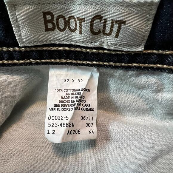 Arizona Jeans Men’s Bootcut Jeans 31x30 Dark Wash 100% Cotton Hem Wear - Picture 4 of 10